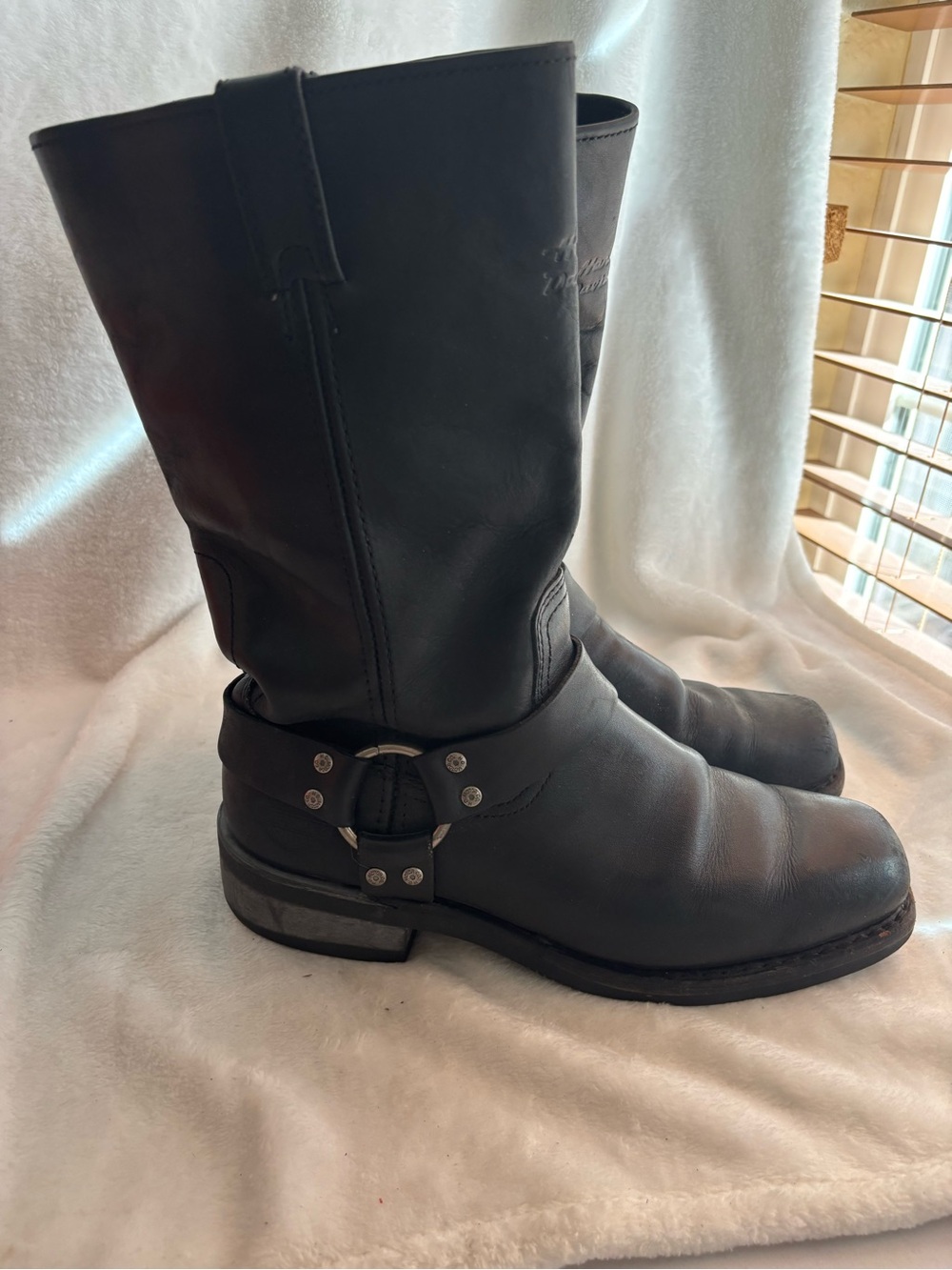 Harley Davidson Mens Hustin 95354 Pull-On Harness Moto Boots SZ 9.5